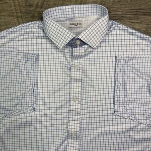 NWOT Collars & Co Quattro Flex shirt men's large blue check button up active